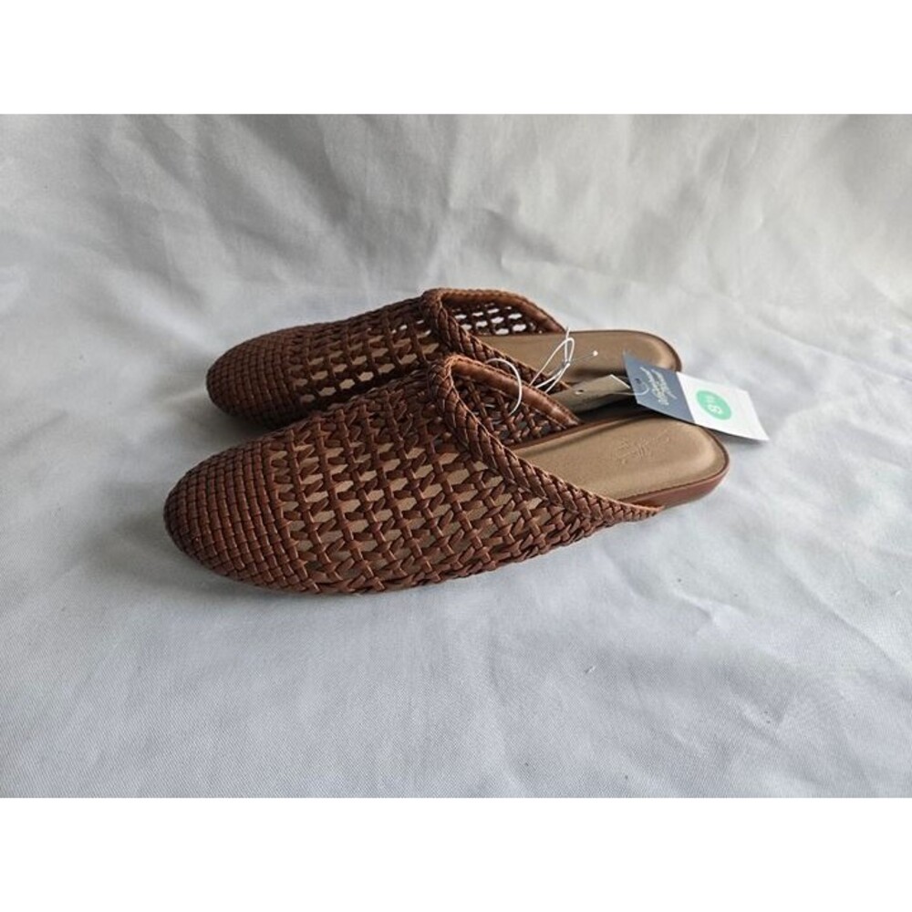 Universal Thread Rosaline Mule Slip on Flats Weaved Brown - Womens size 8.5 NEW